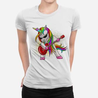 Cool Unicorn Playing Guitar | Funny Animal Guitarist Gift Women T-shirt | Crazezy UK