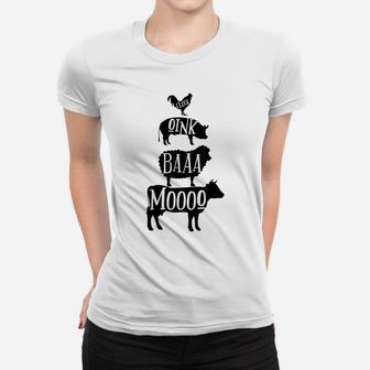 Cow Pig Sheep Chicken | Stack Farm Animal Sounds Silhouettes Women T-shirt | Crazezy DE