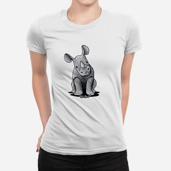 Curious Rhinos Women T-shirt | Crazezy UK