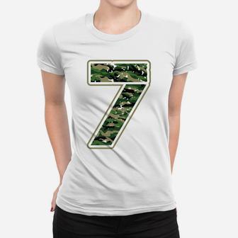 Cute Camouflage 7Th Birthday Gift | 7 Years Old Boy Girl Kid Women T-shirt | Crazezy