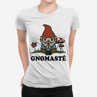 Cute Funny Workout Yoga Hoodie Gnomaste Meditating Gnome Women T-shirt | Crazezy CA