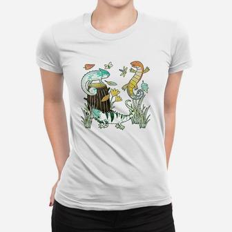 Cute Lizards Hanging Out Women T-shirt | Crazezy UK