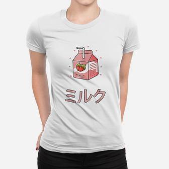 Cute Retro 90S Japanese Kawaii Strawberry Milk Shake Carton Women T-shirt | Crazezy AU