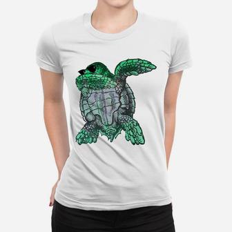 Dabbing Sea Turtle Green Honu Dab Dance Gift Women Kids Boys Women T-shirt | Crazezy