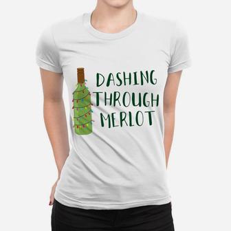 Dashing Through Merlot Funny Wine Drinking Women T-shirt | Crazezy DE
