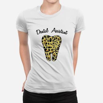 Dental Assistant Cute Leopard Women T-shirt | Crazezy UK