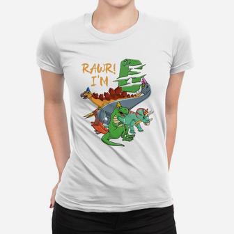 Dino Rawr I'm 6Th Birthday Dinos 6 Year Old Boys Dinosaur Women T-shirt | Crazezy UK