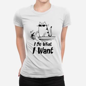 Do What I Want Black Cat Red Cup Funny Graphic Women T-shirt | Crazezy UK