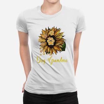 Dog Grandma Sunflower Shirt Funny Cute Family Gifts Apparel Women T-shirt | Crazezy
