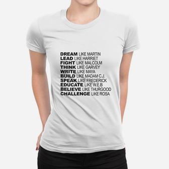 Dream Lead Fight Think Write Build Speak Educate Women T-shirt | Crazezy DE