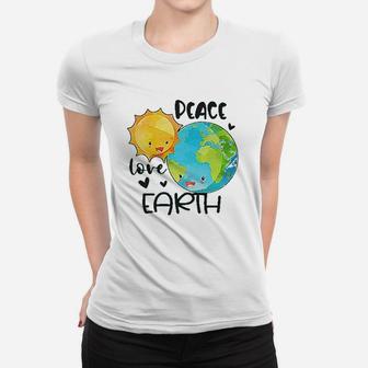 Earth Day Peace Love Earth Women T-shirt | Crazezy CA