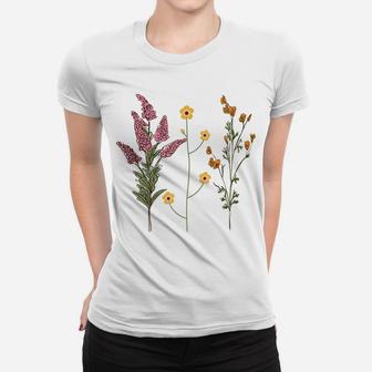Elegant Antique Botanical Of Wildflowers For Women Women T-shirt | Crazezy