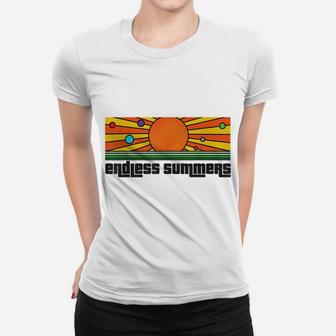 Endless Summer Sundown Vintage Beach Scene Women T-shirt | Crazezy DE