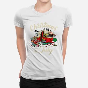 Enjoy Christmas In July Hippie Rv Camping Gift Camping Lover Women T-shirt | Crazezy