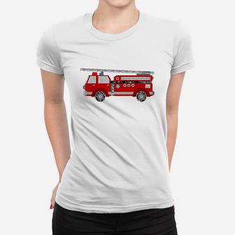 Fire Truck Trucker Trailer Ladder Kids Women T-shirt | Crazezy CA