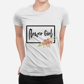 Flower Girl - Wedding Day Bride Cursive Cute Pretty Floral Women T-shirt | Crazezy CA