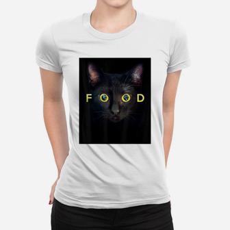 Food Black Cat Face Yellow Eyes Cats Lovers Gifts Men Women Women T-shirt | Crazezy