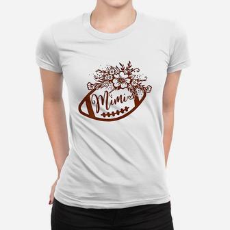 Football Mimi With Floral Patterns Game Day Grandma Lover Women T-shirt | Crazezy