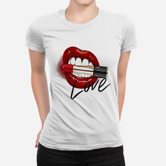 Franterd Lips And Lipstick Women T-shirt | Crazezy CA