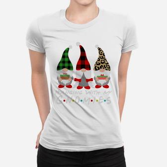 Friends Gnomes Christmas Hanging With My Gnomies Leopard Sweatshirt Women T-shirt | Crazezy UK