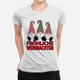 Fröhliche Weihnachten German Christmas Nordic Gnomes Women T-shirt | Crazezy
