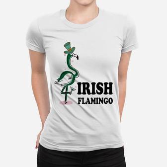 Funky Irish Flamingo Apparel Green Bird St Pattys Day Tshirt Women T-shirt | Crazezy AU