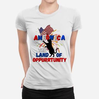 Funny 4Th Of July Ameowica The Land Of Opportunity Kitties Women T-shirt | Crazezy UK
