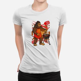 Funny Bigfoot Chef Grill Bbq Master Barbecue Gift Women T-shirt - Thegiftio UK