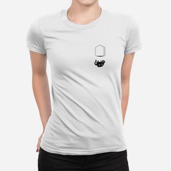 Funny Black Cat In Pocket And Falls Cat Women T-shirt | Crazezy CA