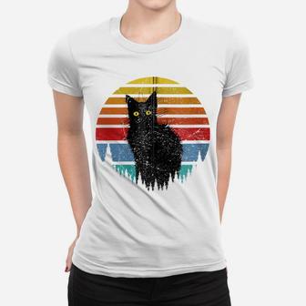 Funny Black Cat Vintage Retro Style - Cats Lover Gift Zip Hoodie Women T-shirt | Crazezy DE
