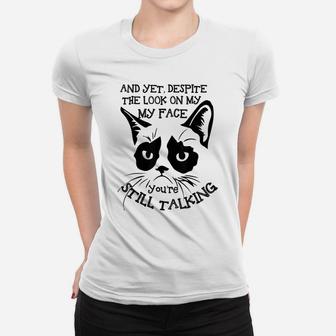 Funny Cat Kitten Grumpy-Face Cat Mom Cat Lovers Cat Owner Women T-shirt | Crazezy UK