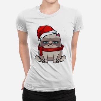 Funny Cat Pets Lover Christmas X-Mas Party Kawaii Grumpy Tee Women T-shirt | Crazezy CA