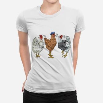 Funny Christmas Shirt Three French Hens Chicken Lovers Sweatshirt Women T-shirt | Crazezy CA