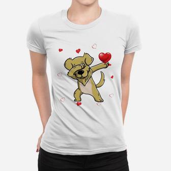 Funny Dabbing Golden Retriever Dog Breeds Valentines Day Gift Women T-shirt - Seseable