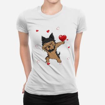 Funny Dabbing Yorkshire Terrier Dog Breeds Valentines Day Gift Women T-shirt - Seseable