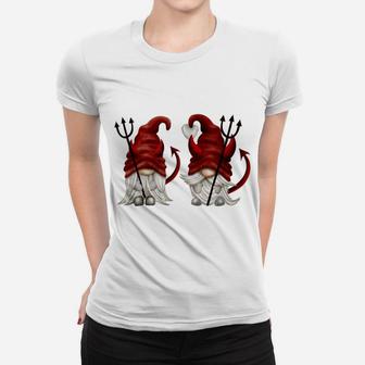 Funny Gnomes With Devil Horns - Cute Gnomies - Fun Women T-shirt | Crazezy UK