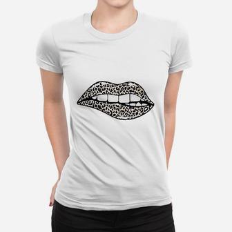 Funny Leopard Lips Women T-shirt | Crazezy