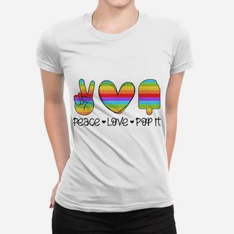 Funny Pop It Fidget Toy Peace Love Pop It For Kids Women T-shirt | Crazezy