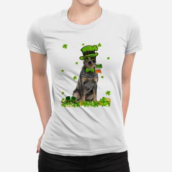 Funny St Patricks Day Australian Cattle Dog Cute Shamrock Women T-shirt | Crazezy DE