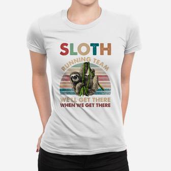 Funny Vintage Sloth Running Team Marathon Runners Jogging Women T-shirt | Crazezy DE