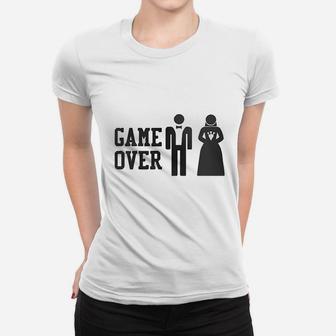Game Over Mesh Cap Funny Bachelor Party Wedding Humor Trucker Hat Women T-shirt | Crazezy