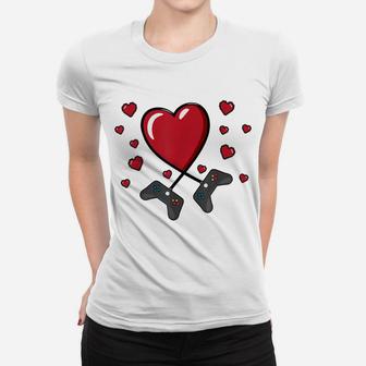 Gamer Valentines Day Shirt Heart Video Controller Kids Boys Women T-shirt | Crazezy CA