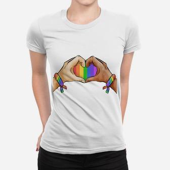 Gay Pride Clothing Lgbt Rainbow Flag T Shirt Tee Heart Unity Women T-shirt | Crazezy