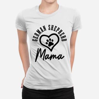 German Shepherd Mama Heart Dog Paw German Shepherd Mom Women T-shirt | Crazezy