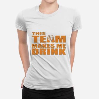 Gildan This Team Makes Me Drink Chicago Navy Women T-shirt | Crazezy