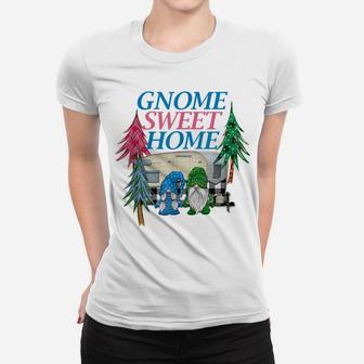 Gnome Sweet Home Christmas Camper Camping Tee Women T-shirt | Crazezy UK