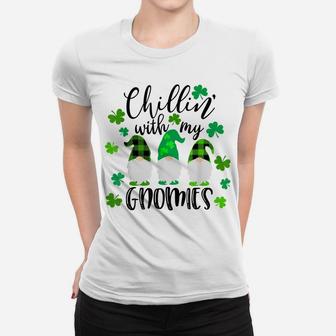Gnome T Shirt Chillin With My Gnomies Womens St Patricks Day Women T-shirt | Crazezy