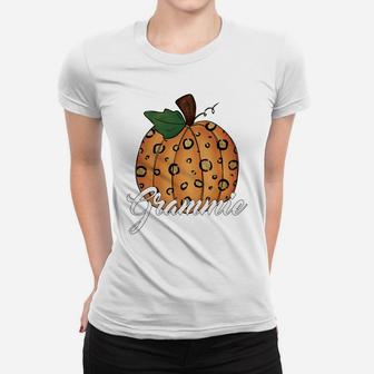Grammie Pumpkin Leopard Style Funny Grandma Thanksgiving Sweatshirt Women T-shirt | Crazezy