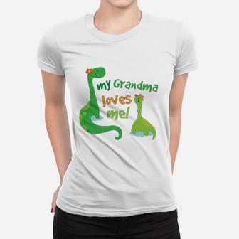 Grandma Loves Me Grandchild Dinosaur Women T-shirt | Crazezy CA