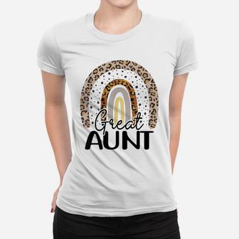 Great Aunt Funny Leopard Boho Rainbow Family Women T-shirt | Crazezy UK